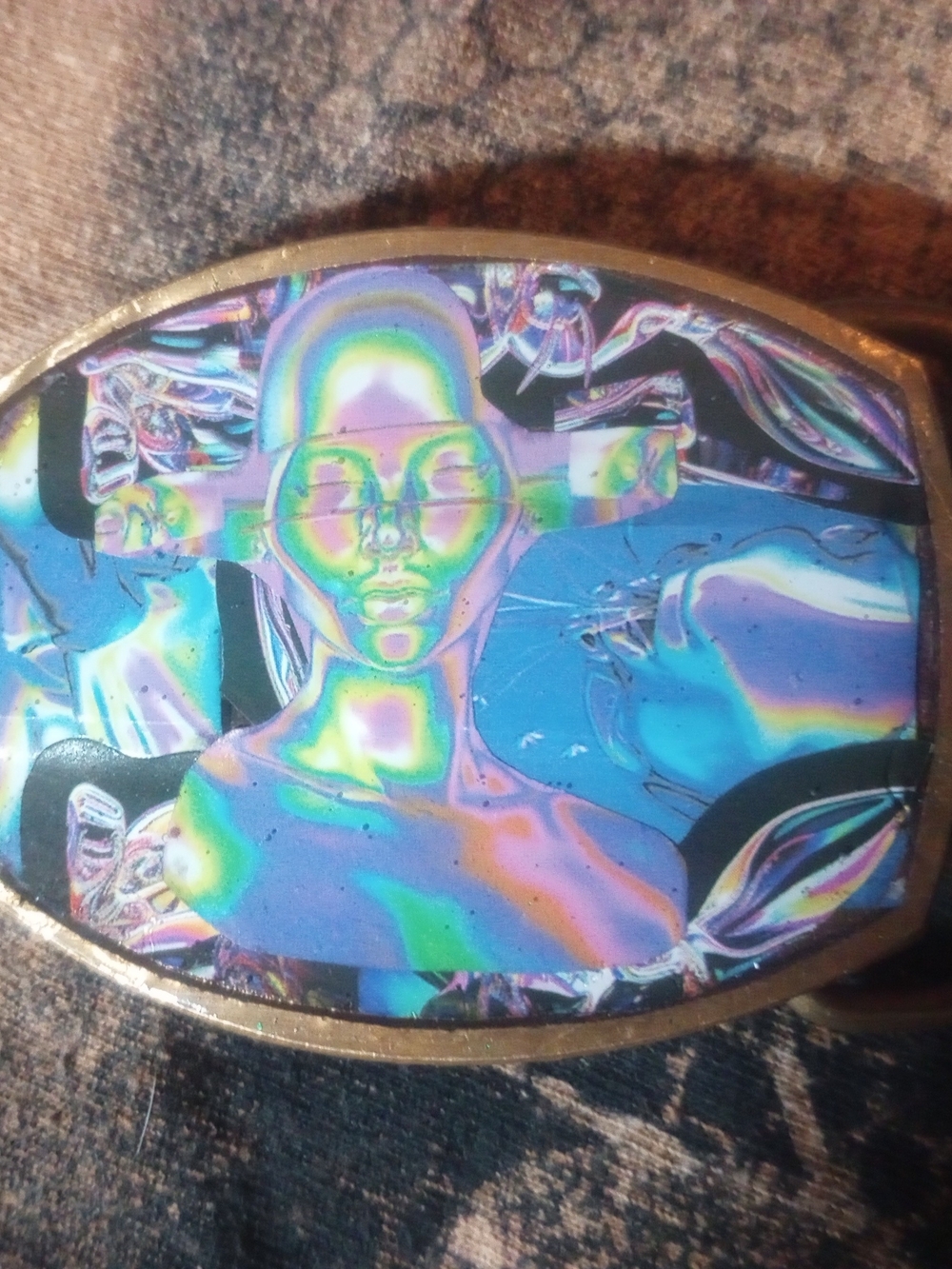 Holographic UNISEX Art Belt Buckle - ONE OF A KIND